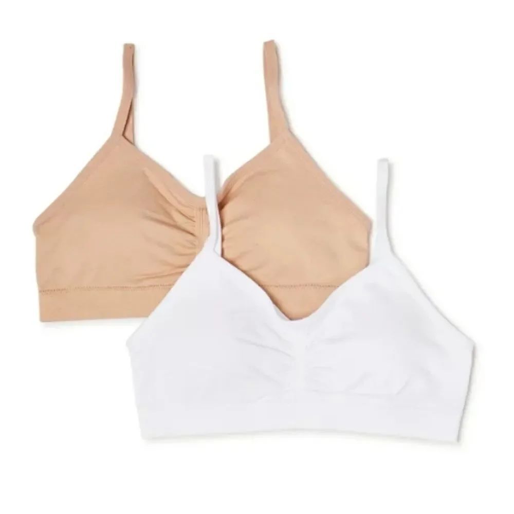 Girls' Ruched Bra, 2 Pack
